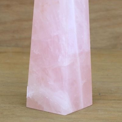 Alternate image for Pink Rose Quartz Obelisk Sculpture from Brazil Obelisk of Universal Love