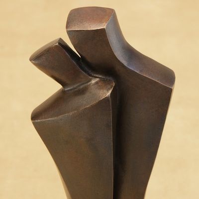 Alternate image for Brazilian Modern Fine Art Romantic Bronze Sculpture Together for Always