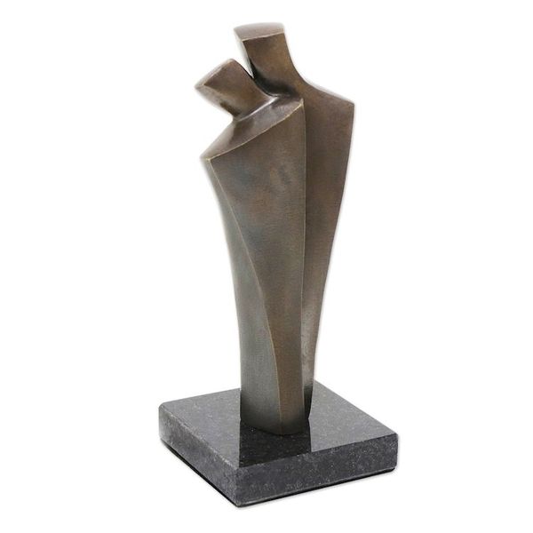 Alternate image for Brazilian Modern Fine Art Romantic Bronze Sculpture Together for Always
