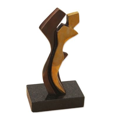Alternate image for Modern Abstract Bronze Sculpture of a Couple in Love Passion