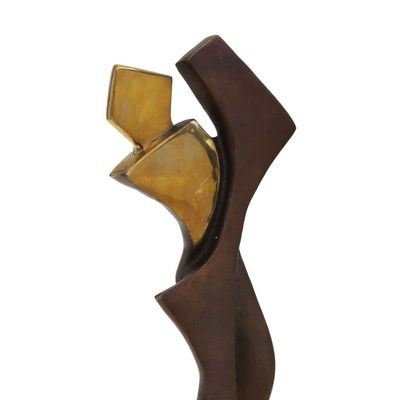 Alternate image for Modern Abstract Bronze Sculpture of a Couple in Love Passion