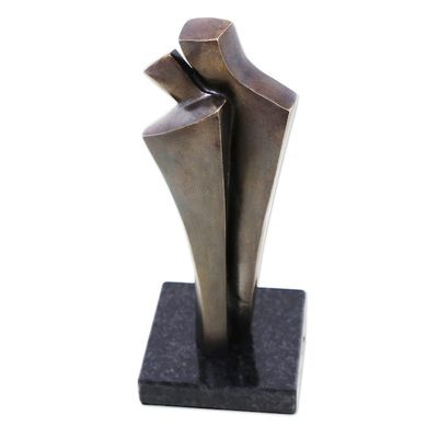 Alternate image for Brazilian Modern Fine Art Romantic Bronze Sculpture Together for Always