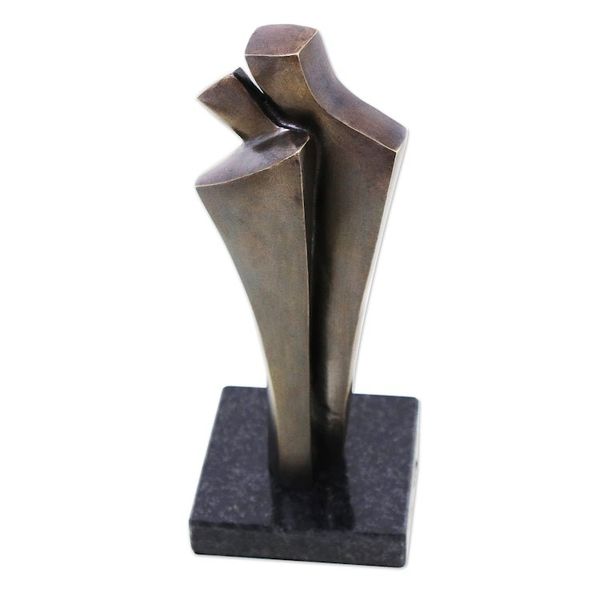 Alternate image for Brazilian Modern Fine Art Romantic Bronze Sculpture Together for Always