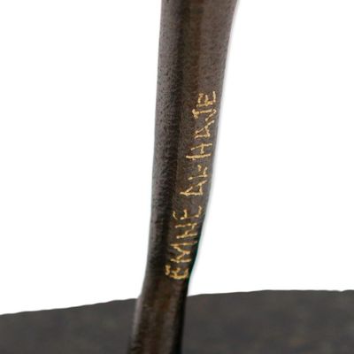 Alternate image for Semi-Abstract Oxidized Bronze Sculpture Handmade in Brazil Walking