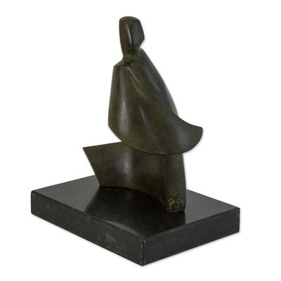 Alternate image for Original Signed Contemporary Brazilian Bronze Sculpture Angel