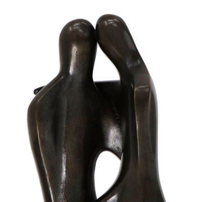 Alternate image for Modern Abstract Bronze Lovers Sculpture with Granite Base Lovers III