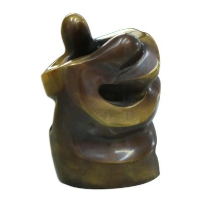 Alternate image for Original Signed Polished Bronze Sculpture from Brazil Embrace