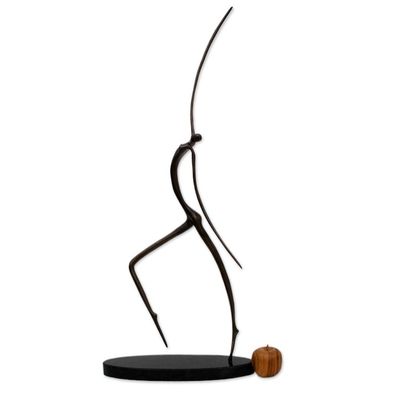 Alternate image for Semi-Abstract Oxidized Bronze Sculpture Handmade in Brazil Walking