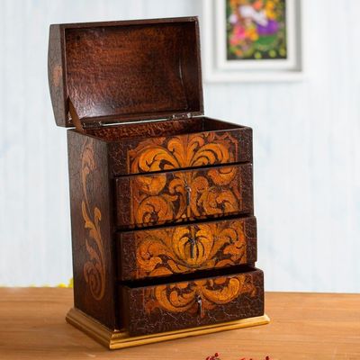 Alternate image for Hand Painted Wood Jewelry Box Love Blossom