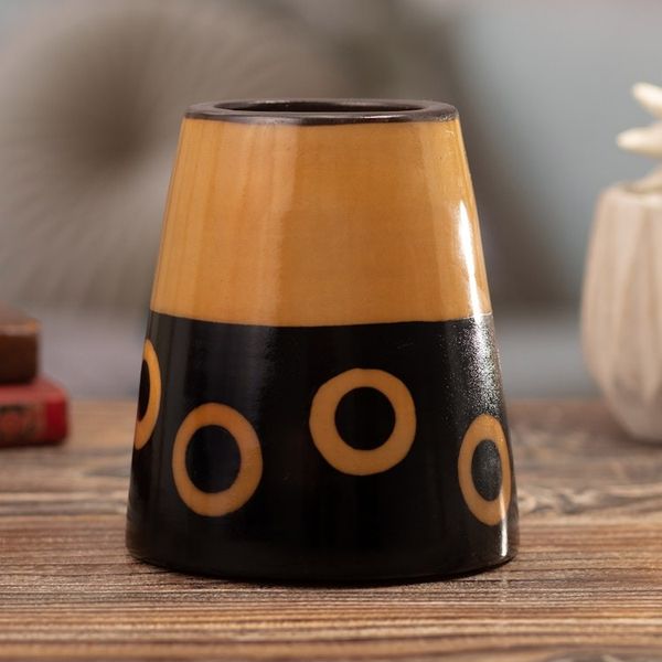 Alternate image for Handcrafted Modern Ceramic Chulucanas Decorative Vase Tubular Ceremony