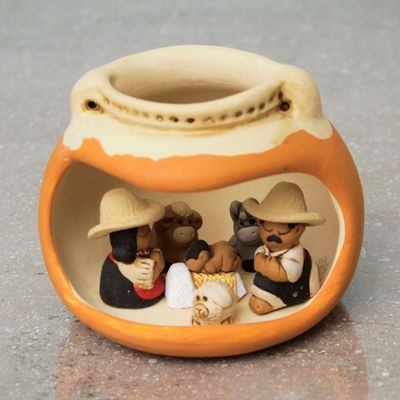 Alternate image for Artisan Crafted Peruvian Nativity Scene Vessel Born