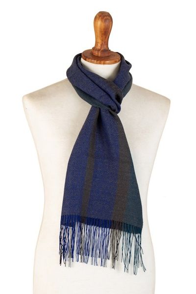 Alternate image for Handloomed Unisex Baby Alpaca Blend Scarf in Blue Winds of the Andes