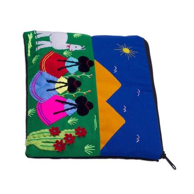 Alternate image for Handcrafted Cotton Blend Patchwork Cosmetic Bag from Peru Walk in the Countryside
