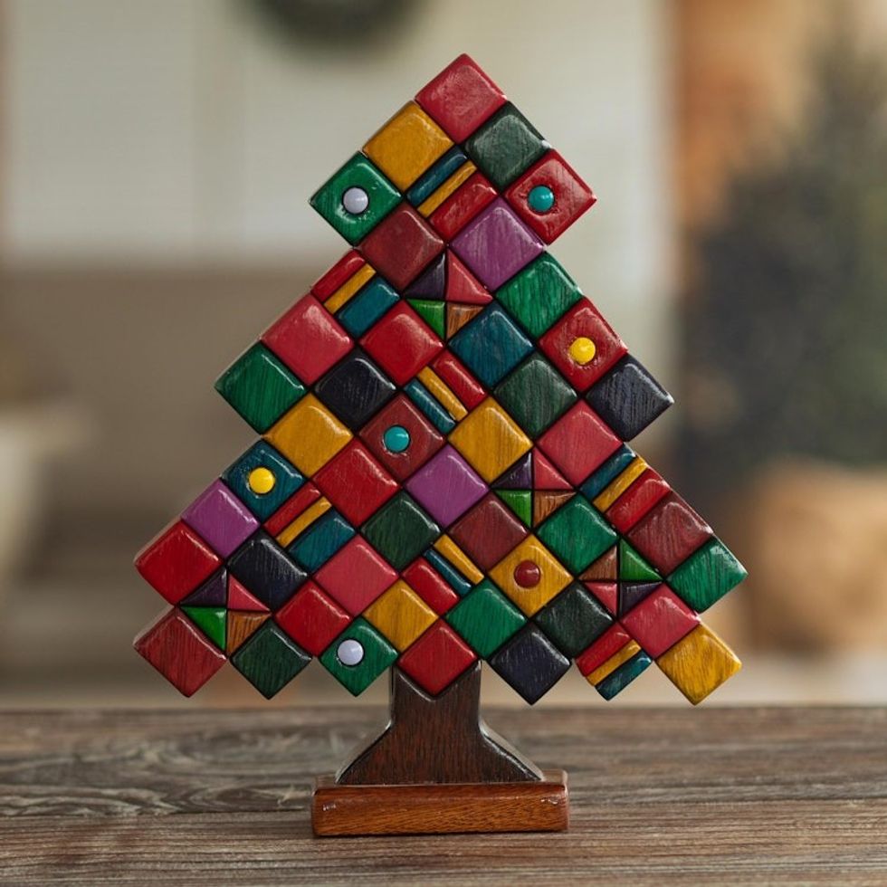 Multicolored Christmas Tree Sculpture 'Gift Tree'