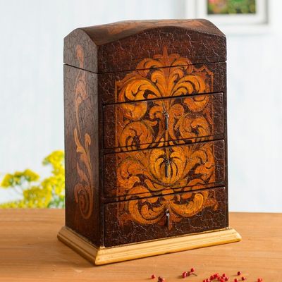 Alternate image for Hand Painted Wood Jewelry Box Love Blossom