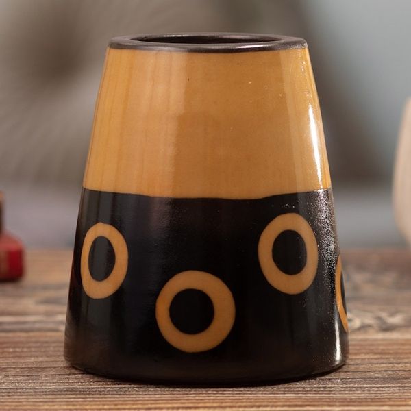 Alternate image for Handcrafted Modern Ceramic Chulucanas Decorative Vase Tubular Ceremony
