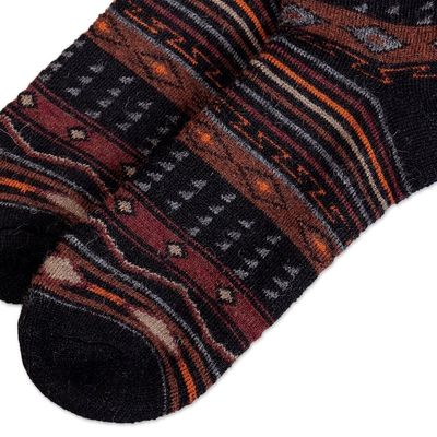 Alternate image for Multicolor Unisex Alpaca Blend Socks from Peru Andean Culture