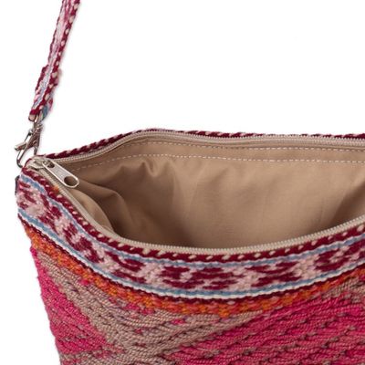 Alternate image for Traditional Handwoven Wool Shoulder Bag with Vibrant Tassels Andean Trip