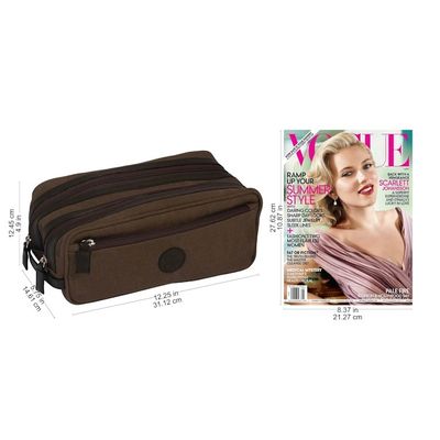 Alternate image for Mens Canvas Toiletry Bag in Chestnut Brown from Peru Essentials