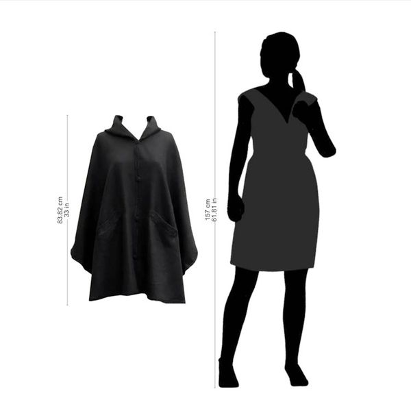 Alternate image for Andean Alpaca Blend Ruana Cape with Hood Glamorous Night