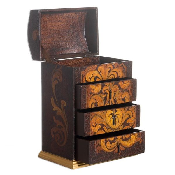 Alternate image for Hand Painted Wood Jewelry Box Love Blossom