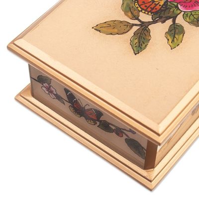 Alternate image for Floral Reverse-Painted Glass Decorative Box with Butterfly Floral Hope