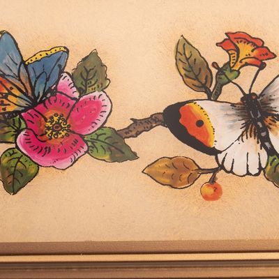 Alternate image for Floral Reverse-Painted Glass Decorative Box with Butterfly Floral Hope