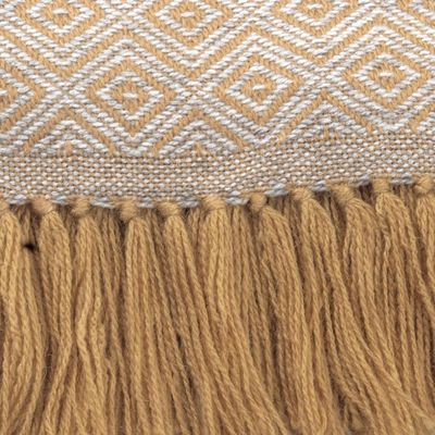 Alternate image for Caramel Beige and Ash Grey Throw Blanket Peruvian Caramel Diamonds