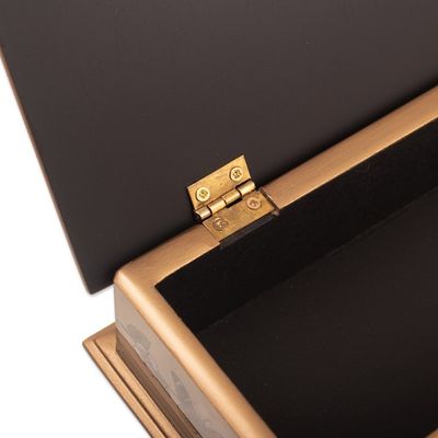 Alternate image for Floral Reverse-Painted Glass Decorative Box with Butterfly Floral Hope