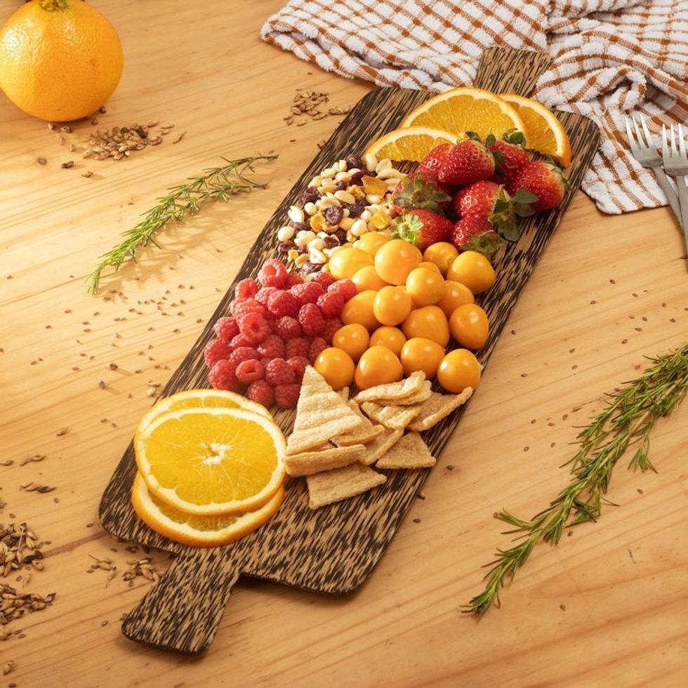 Peruvian Charcuterie Board Hand-Carved from Reforested Wood 'Amazon Path'