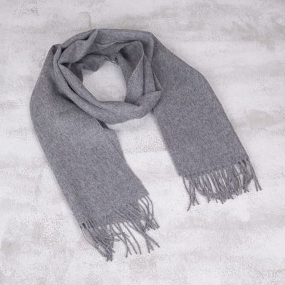 Alternate image for Mens 100 alpaca scarf Stormy Gray