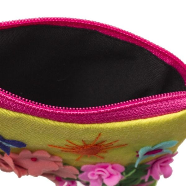 Alternate image for Andean Folk Art Cotton Applique Change Purse Butterfly Afternoon