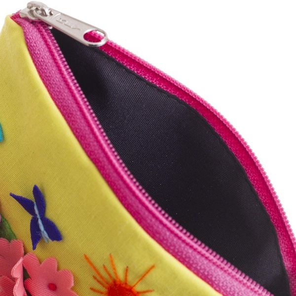 Alternate image for Andean Folk Art Cotton Applique Change Purse Butterfly Afternoon