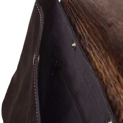 Alternate image for Black and Red Suede and Wool Shoulder Bag Sacred Valley