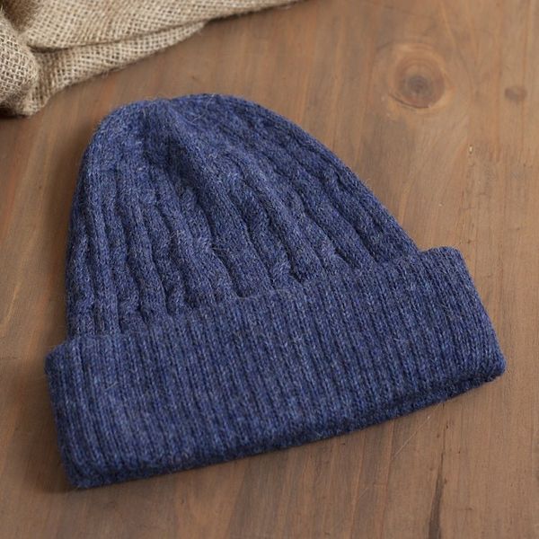 Alternate image for Indigo Blue 100 Alpaca Soft Cable Knit Hat from Peru Comfy in Dark Blue