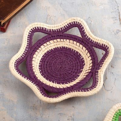 Alternate image for Chambira Fiber Decorative Basket in Magenta and Beige Iquitos Beauty