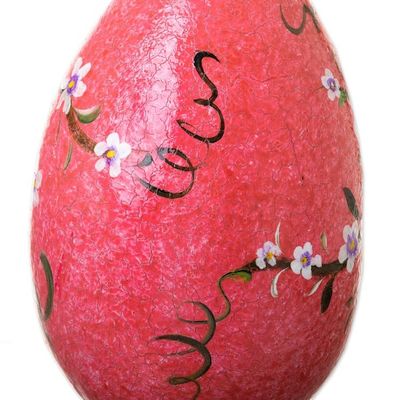 Alternate image for Hand Painted Crackled Red Dried Gourd Birdhouse from Peru Spring Rose Condo