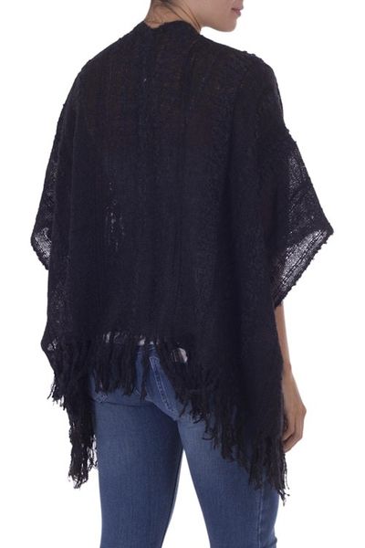 Alternate image for Alpaca blend short layering jacket Miraflores Midnight