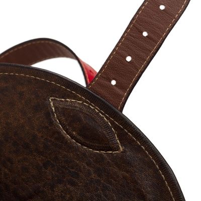 Alternate image for Black and Red Suede and Wool Shoulder Bag Sacred Valley