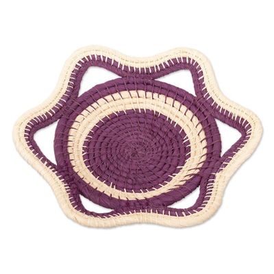Alternate image for Chambira Fiber Decorative Basket in Magenta and Beige Iquitos Beauty
