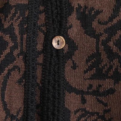 Alternate image for Hand Made Womens Alpaca Wool Blend Ruana Cloak Piura Flora