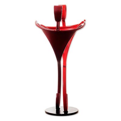 Alternate image for Friendship-Themed Steel Sculpture in Red from Peru Friends Forever in Red