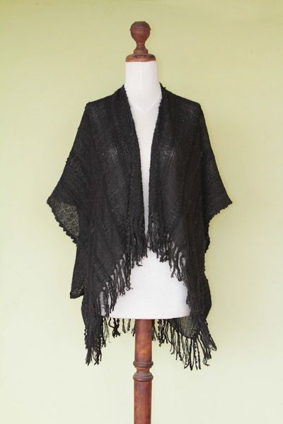 Alternate image for Alpaca blend short layering jacket Miraflores Midnight