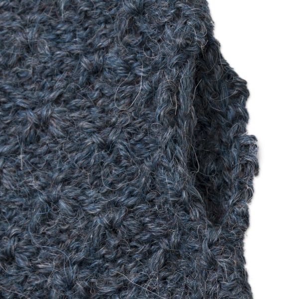 Alternate image for Patterned 100 Baby Alpaca Fingerless Mitts in Teal Gossamer Teal