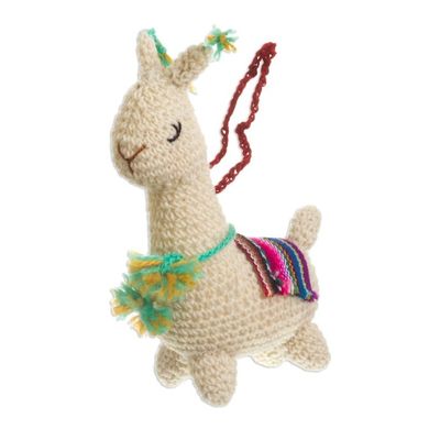 Alternate image for Hand Crocheted Wool Llama Ornaments Set of 3 Little Llamas