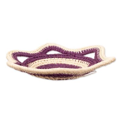 Alternate image for Chambira Fiber Decorative Basket in Magenta and Beige Iquitos Beauty