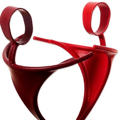 Alternate image for Friendship-Themed Steel Sculpture in Red from Peru Friends Forever in Red