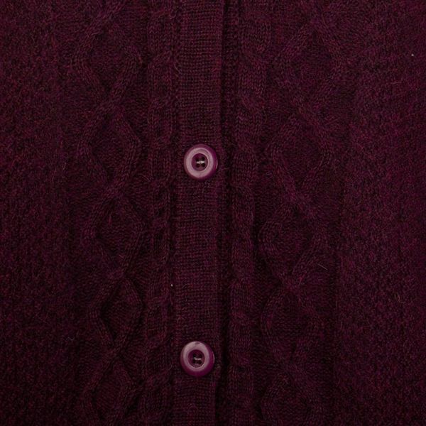 Alternate image for Knit Soft 100 Alpaca Button-Up Sweater in Bordeaux Hues Bordeaux Bonds