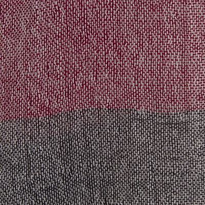 Alternate image for 100 Alpaca Wool Dark Red Off White and Black Striped Scarf Favorite Cabernet