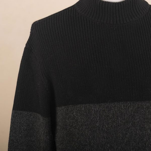 Alternate image for Mens Blac Grey Baby Alpaca Blend Sweater Peru Peru in Three